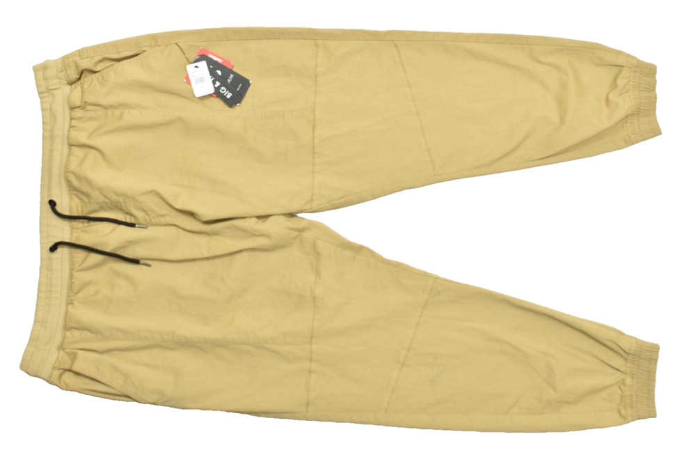 Rocawear Men's 4XL Big & Tall Khaki Tan Twill Joggers Stretch Drawstring NEW